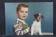 Vintage Children Topic Postcard - Small Boy With His Dog - Grupo De Niños Y Familias
