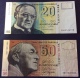 FINLAND 20 MARKKAA 1993 + 50 MARKKAA 1986 LITT. A CIRCULATED - Finlandia