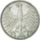 Monnaie, République Fédérale Allemande, 5 Mark, 1951, Karlsruhe, TTB, Argent - 5 Marcos