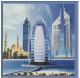 AKDX Postcards Dubai Airplanes - Jumeriah Beach Hotel - Atlantis The Palm - Burj Al Arab - United Arab Emirates - Dubai