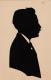 18922- SILHOUETTE, MOUSTACHE MAN TURNED RIGHT - Silhouetkaarten