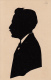 18923- SILHOUETTE, MOUSTACHE MAN TURNED LEFT - Silhouette - Scissor-type