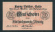 Notgeld "Harry Trüller, Celle" 25 Pfg. 1918, Beids. Druck, RRRRR, UNC - Andere & Zonder Classificatie
