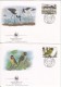 Zambia FDC Scott #654-#657 Set Of 4 Saddle-billed Stork, Black-cheeked Lovebirds - WWF - Zambie (1965-...)