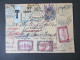 Ungarn 1921 Paketkarte. Hohes Nachporto / Refuse. Nem Fogadta El. Budapest / Kisvarda. 9 Stempel / Nine Cancels. - Covers & Documents