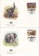 Uganda FDC Scott #371-#374 Set Of 4 African Elephants - WWF - Ouganda (1962-...)