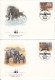 Uganda FDC Scott #371-#374 Set Of 4 African Elephants - WWF - Ouganda (1962-...)