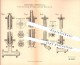 Original Patent - Adam Scheid In Bretten , 1885 , Ventile Für Wasserpfosten , Hydrant , Wasserleitung !!! - Bretten