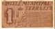 BILLETE DE 1 PTA DEL CONSELL MUNICIPAL DE TERRASSA  (SELLO SECO) DEL AÑO 1937 (BANKNOTE) - 1-2 Pesetas