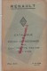 RENAULT BILLANCOURT - CATALOGUE PIECES RECHANGE POUR  CAMIONNETTE 750 KGS TYPE KZE - JANVIER 1935 - Camions