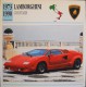 FICHE TECHNIQUE ILLUSTREE De VOITURE AUTOMOBILE ANCIENNE - LAMBORGHINI COUNTACH De 1985 - En Parfait Etat - - Voitures