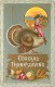 107816-Thanksgiving, Samson Brothers No 33C-3, Large Turkey & Fall Farm Scene In Oval - Thanksgiving