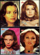 4 X Kino-Autogrammkarte  -  Repro, Signatur Aufgedruckt  -  Romy Schneider , Lauren Bacall , Senta Berger - Autographs
