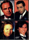 4 X Kino-Autogrammkarte  -  Repro, Signatur Aufgedruckt  -  Marlon Brando , Humphrey Bogart , Jon Voight - Autographs