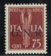 Italia RSI 1943 – GNR Brescia Posta Aerea 75 C. – MNH XF ** – Firmato Vignati – Rif. 1505013 - Poste Aérienne