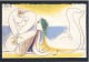 CARTE ILLUSTRATEUR  -   PABLO PICASSO  -   SUR LA PLAGE    - 1961 -  ART - CPM - Picasso