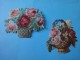 Lot De 2 Chromos Anciens "Paniers De Roses" - Flowers