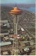 Seattle Washington, Helicopter Flying Near Space Needle, 1962 World's Fair Architecture, C1960s Vintage Postcard - Seattle