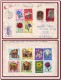 1970 Romania, Ice Hockey World Championship + Wild Flowers Complete Sets Airmail Cover - Cartas & Documentos