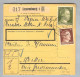 Luxemburg 1944-06-14 R-Paketkarte DR 45 Pf. Frankiert Nach Wecker - 1940-1944 Ocupación Alemana