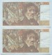 France Lot 2 Billets 100 Francs Delacroix 1981  W.46 Et K.45 - 100 F 1978-1995 ''Delacroix''
