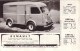 AUTOMOBILES  - PUBLICITE - DEPLIANT 2 VOLETS - UTILITAIRE , CAMIONNETTE , CAMION LEGER  - RENAULT 1000 KG , 1400 KG - Voitures