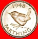 * WREN: UNITED KINGDOM  FARTHING 1948! MINT LUSTRE! GEORGE VI (1937-1952) GREAT BRITAIN LOW START NO RESERVE! - B. 1 Farthing