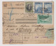 TÜRKEI 1928-03-05 Paketkarte Von Galata Nach Strassburg - Cartas & Documentos