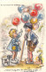 ¤¤  -  Ilustrateur  - " Germaine BOURET "  -  Carte Miniature (dim 7.8 X 5)  -  Le Marchand De Ballons  -  ¤¤ - Bouret, Germaine