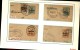 Delcampe - 100251 GERMANIA BELGIEN OVERPRINT 5,8&10c CUT SQUARE POSTAL CARDS-MOUNTED-54 TOWN CANCELS[DCDS BRIDGE,23MM &28MM CDSs] - German Occupation