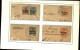 Delcampe - 100251 GERMANIA BELGIEN OVERPRINT 5,8&10c CUT SQUARE POSTAL CARDS-MOUNTED-54 TOWN CANCELS[DCDS BRIDGE,23MM &28MM CDSs] - German Occupation