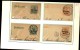 Delcampe - 100251 GERMANIA BELGIEN OVERPRINT 5,8&10c CUT SQUARE POSTAL CARDS-MOUNTED-54 TOWN CANCELS[DCDS BRIDGE,23MM &28MM CDSs] - Ocupación Alemana