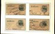 Delcampe - 100251 GERMANIA BELGIEN OVERPRINT 5,8&10c CUT SQUARE POSTAL CARDS-MOUNTED-54 TOWN CANCELS[DCDS BRIDGE,23MM &28MM CDSs] - German Occupation