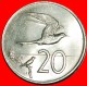 &#9733;BIRD TERN: COOK ISLANDS &#9733; 20 CENTS 1974! SMALL MINTAGE UNC! UNCOMMON!!!  LOW START&#9733;NO RESERVE! - Cook