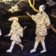 ALBUM VIDE ANCIEN JAPONNAIS En BOIS LAQUE NOIR Et IVOIRE -  20 PAGES RECOUVERTES De SOIE PEINTE à La MAIN - Années 1900 - Non-classés