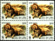 WWF-ASIATIC LIONS-BLOCK OF 4-ERROR-COLOR SHIFTING-INDIA-1999-MNH-A5-825 - Errors, Freaks & Oddities (EFO)