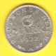 GERMANY   3 MARK  1922 A  (KM # 29) - 3 Mark & 3 Reichsmark