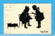 ** PUPPEN SPIELEN ** SCHATTENBILD ( SILHOUETTE) Von Helga REINITZ   -   Verlag : Hermann  A. PETERS Aus Bonn - Silhouettes