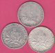 3 Pièces  1 FRANC SEMEUSE  1904 1915  1916 . ARGENT - Autres & Non Classés