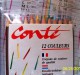 1 BLISTER NEUF N° 98 DE 12 CRAYONS DE COULEUR CONTE FRANCE 5692 PAPETERIE SCOLAIRE RENTREE DES CLASSES VERS 1980/1990 - Stationeries (flat Articles)