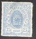 1865  Armoiries  Percé En Lignes Colorées   25 Cent. Outremer No 20  (*)  Petit Aminci - 1859-1880 Wappen & Heraldik