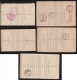 Trinidad 1896 - 1908 5 Registered Stationery Envelopes Uprated Used - Trinidad & Tobago (...-1961)