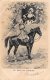 [DC4664] CARTOLINA - ILLUSTRATA - CAVALLO - LE COUP DE L'ETRIER - Viaggiata 1902 - Old Postcard - Cavalli