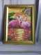 Framed Gobelin Tapestry Handmade Flamingos New - Rugs, Carpets & Tapestry