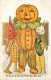 240245-Halloween, Whitney No WNY10-5, Jack O Lantern Head Man Hugging Turnip Head People - Halloween