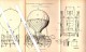 Original Patent - R. Hascher Und L. Laetsch In Netzschkau I.V. , 1883 , Luftschiff Mit Lenkung , Ballon , Flugapparat !! - Luchtvaart