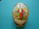 *OEUF DE PAQUES GERMANY Papier Maché  LAPIN FLEURS 9cmx6cm *NESTLER GERMAN EASTER EGG  Paper Mache RABBIT FLOWERS - Oeufs