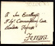 1820 Folded Letter To Ferrara With SL BOLOGNA HS And Boxed BS - 1. ...-1850 Prephilately