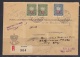 Liechtenstein 1950 Service / Dienst 3v On Registred Letter To New York (F3857) - Service