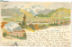 1905 Switzerland Gruss Aus Style Interlaken Multiview Pc Panorama & Hotel Des Alpes, Used To UK - Interlaken